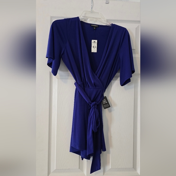 Express Blue Wrap Romper - Picture 1 of 3